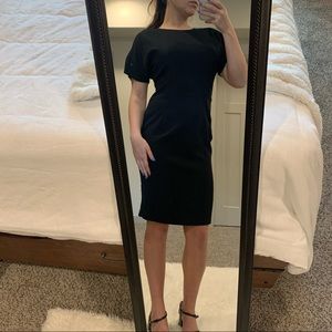 Black vintage knee length flower detail dress